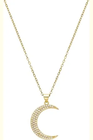 Luxenter Deoko Halskette mit glänzendem Zirkonia und 18-karätigem Gold, Grande, Metall, Zirkonia