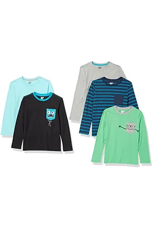 Amazon Jungen Langärmelige T-Shirts, 5er-Pack, , 6-7 Jahre