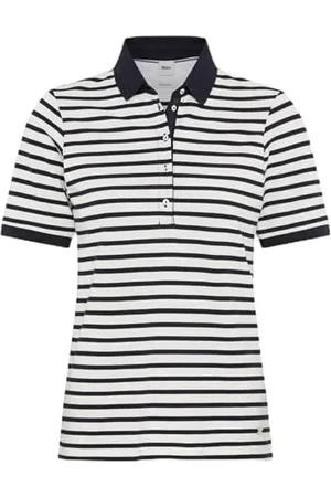 Brax Style Cleo gestreiftes Poloshirt unifarben in Einer Pima Pique Qualität