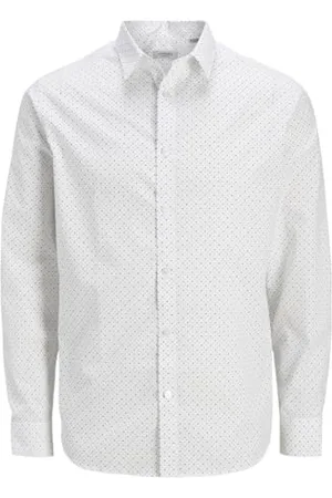 JJ Herren Jrebgavin AOP Shirt Ls, White, M