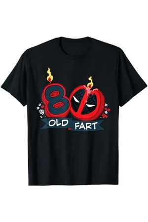 Marvel Deadpool 80th Birthday Party "80 Old Fart" Funny T-Shirt