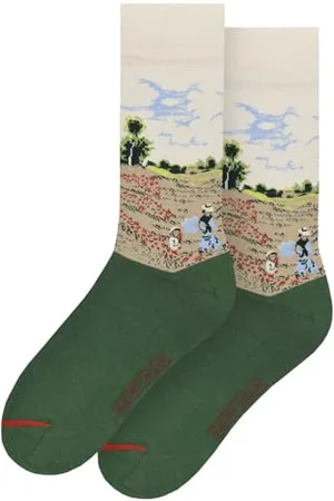 MuseARTa Socken aus Baumwolle mit dem Gemälde Poppy Field near Argenteuil des Künstlers Claude Monet in der Größe 40-46, CM-PA-06-40-46