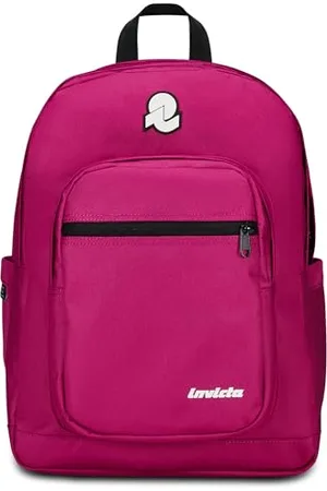 Invicta Rucksack Jelek, Tagesrucksack, Schulranzen, Schulrucksack mit Doppelfach, Trinkflaschenfach, Laptopfach, Extra Platz 38 Liter Uni Schule Sport Freizeit für Mädchen und Jungen, einfarbig, rosa