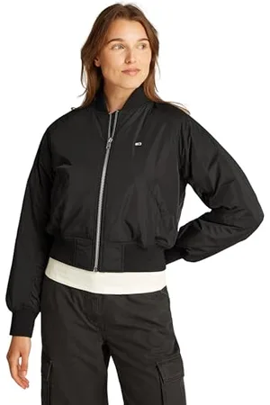 Tommy Hilfiger Damen Bomberjacke Essential Wasserabweisend, Schwarz (Black), S