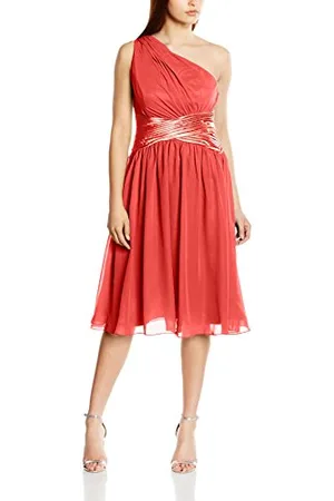 Astrapahl Damen Cocktail Kleid One Shoulder, Knielang, Einfarbig, Gr. 34
