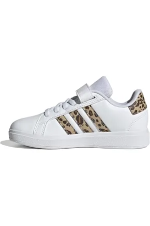 adidas Grand Court 2.0 Shoes Children Tennisschuhe, Cloud White/Magic beige/Matte Gold, 28 EU