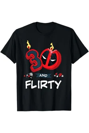 Marvel Deadpool 30th Birthday Party "30 and Flirty" Funny T-Shirt