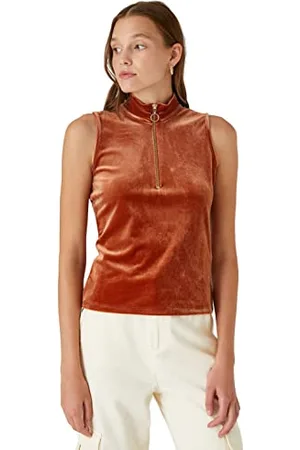 Koton Women Turtleneck Zipper Tank Top