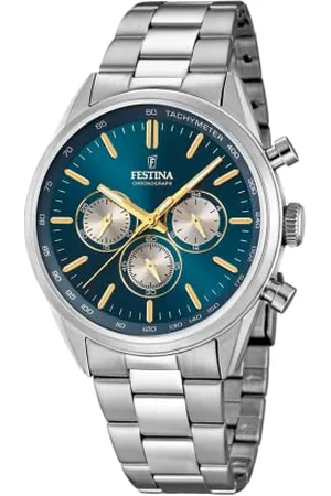 Festina Herren Analog Quarz Uhr mit Edelstahl Armband F16820/C