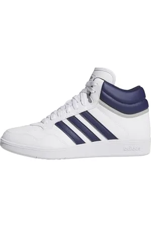 adidas Unisex Hoops 4.0 MID Shoes Schuhe, FTWR White/Dark Blue/Grey Two