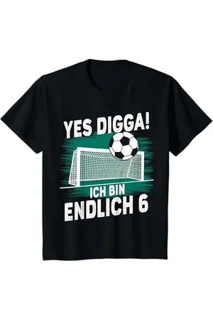 ARTIPALATI Kinder Yes Digga! Ich Bin Endlich 6 Jahre 6. Geburtstag Fußball T-Shirt