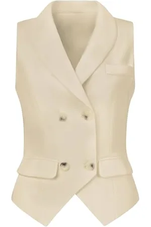 Allegra K Damen Weste Reverskragen Elegant Vielseitig Racerback Anzug Weste, , 38