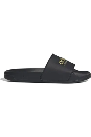 adidas Unisex Adilette Shower Slides RUTSCHEN, CoreBlack/CoreBlack/MATTEGOLD, 43 EU