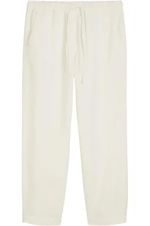 Marc O’ Polo Marc OߴPolo Damen Stoffhose mit Kordelzug Tapered Fit, Weiß (White Cotton), 38
