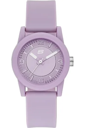 Skechers Uhr für Damen Rosencrans, Dreizeiger Uhrwerk, 30mm Lila Polycarbonat Gehäuse mit Silikonarmband, SR6214