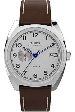Timex Automatisch Herren Multi Dial Uhr mit Leder Armband Marlin Sub-Dial