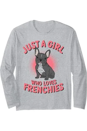 Graphic 365 Französische Bulldogge Just A Girl Who Loves Frenchies Hund Mama Geschenk Langarmshirt