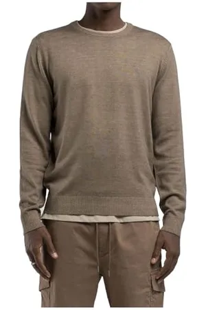 Replay Herren Pullover mit Rundhalsausschnitt, Beige (Sahara 225), M