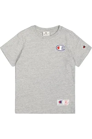 Champion Legacy Retro Sport B (306853) – SS-T-Shirt mit Rundhalsausschnitt, Melange-Grau, 5–6 Jahre (XS), Jungen FW24