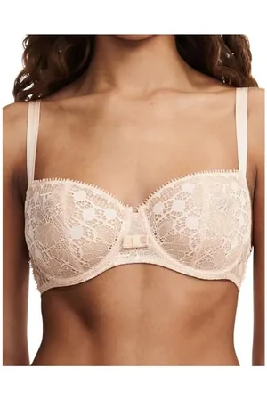 Chantelle Damen Day to Night Lace Unlined Demi Bra Halbschalen BH, Durchsichtig, , 70D