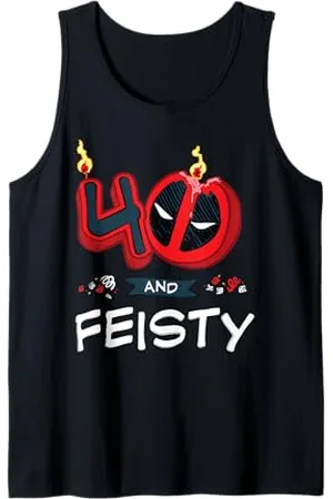 Marvel Deadpool 40th Birthday Party "40 and Feisty" Funny Tank Top