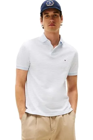 Tommy Hilfiger Herren Poloshirt Kurzarm 1985 Regular Fit, Mehrfarbig (Breezy Blue / White), L