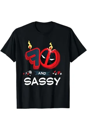 Marvel Deadpool 70th Birthday Party "70 and Sassy" Funny T-Shirt