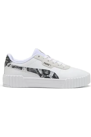 PUMA Damen Carina 3.0 Snake CHIC Sneaker, White-Vapor Gray Aged Silver, 41 EU