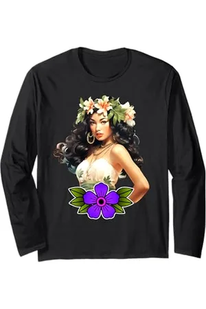 Urban Empyre Hawaiian Hula Girl x Pretty Girl Aquarell Langarmshirt