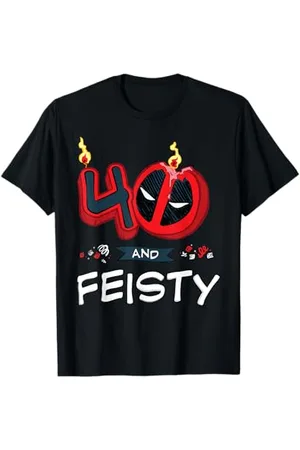 Marvel Deadpool 40th Birthday Party "40 and Feisty" Funny T-Shirt