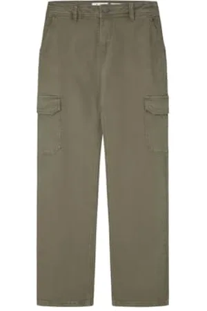 Springfield Damen Pantalón Cargo Chino de Algodón Hose, Grau/Khaki, 34W/30L