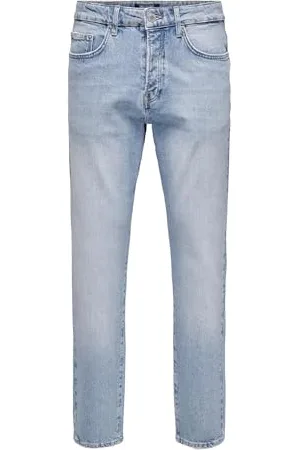 Only & Sons Herren Regular Denim Pants mit Rissen 5-Pocket Jeans Hose Bleached Washed, Farben: , Größe Jeans:31W / 32L, Beinlänge:L32