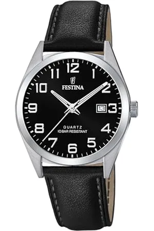 Festina Herren Analog Quarz Uhr mit Leder Armband F20446/3