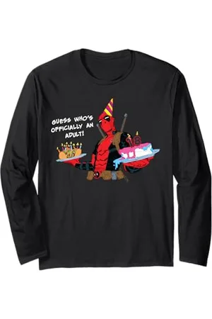 Marvel Deadpool 18th Birthday Party "Officially an Adult!" Langarmshirt