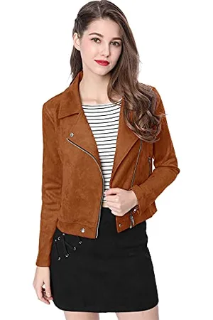 Allegra K Damen Moto Jacke, , S
