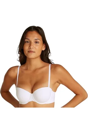 Calvin Klein Damen Trägerloser BH Lightly Lined mit Stretch, Weiß (White), 90C