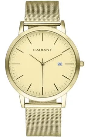 Radiant Click Kollektion - Analoguhr. Herren-Armbanduhr. Armbanduhr mit goldenem Zifferblatt und Metallarmband. Größe 42mm. 5ATM.
