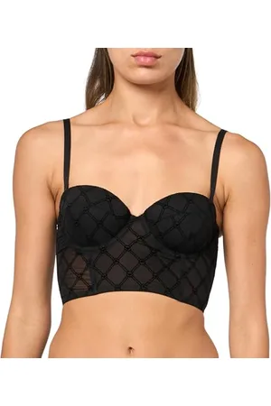 Emporio Armani Damen All Over MESH Monogram Bustier Gepolsterter BH, , 34B