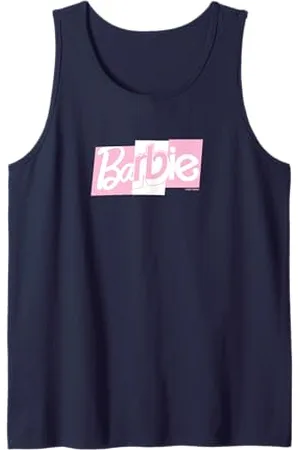 Barbie Logo, gemischte Schriftart, Rosa und Weiß Tank Top