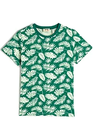 Koton Boys T-Shirt Short Sleeve Crew Neck Floral Printed Cotton