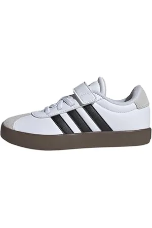adidas VL Court 3.0 Hook and Loop Shoes Kids Schuhe, Cloud White/Core Black/Grey One, 31 EU