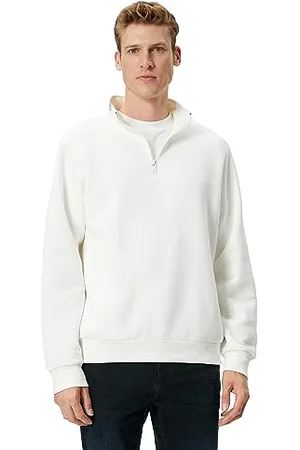 Koton Men Half Zipper High Neck Long Sleeve Sweatshirt