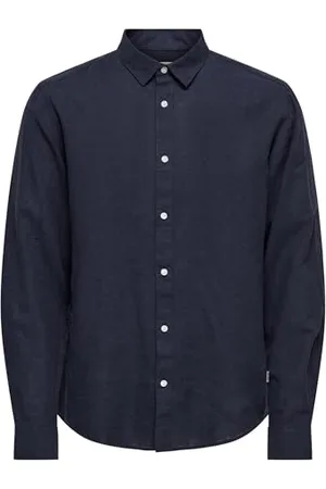 Only & Sons Herren ONSCAIDEN LS SOLID Linen Shirt NOOS Kurzarmhemd, , XL