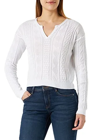 Blauer Damen Strickwaren Rundhalsausschnitt Pullover, , 40