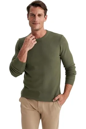 DeFacto Herren Pullover & Strickjacken - Vielseitige Pullover für Herren Slim Fit Crew Neck