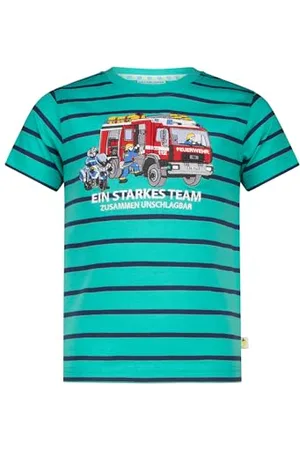 Salt & Pepper BY KIDS PARK Jungen Feuerwehr Stickmotiv gestreift T-Shirt, , 104 cm-110 cm