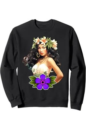 Urban Empyre Hawaiian Hula Girl x Pretty Girl Aquarell Sweatshirt