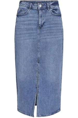 VILA VIJAF HW MIDI Denim Skirt-NOOS