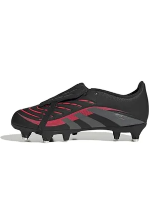 adidas Predator League FOLD-Over Tongue Soft Ground Football Boots Kids Fußballschuhe, Core Black/Grey Four/Lucid Red, 29 EU