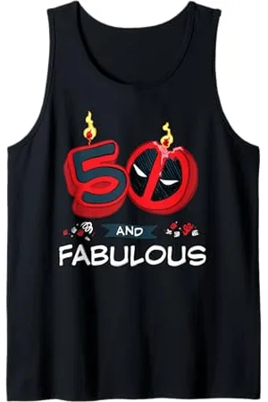 Marvel Deadpool 50th Birthday Party "50 and Fabulous" Funny Tank Top